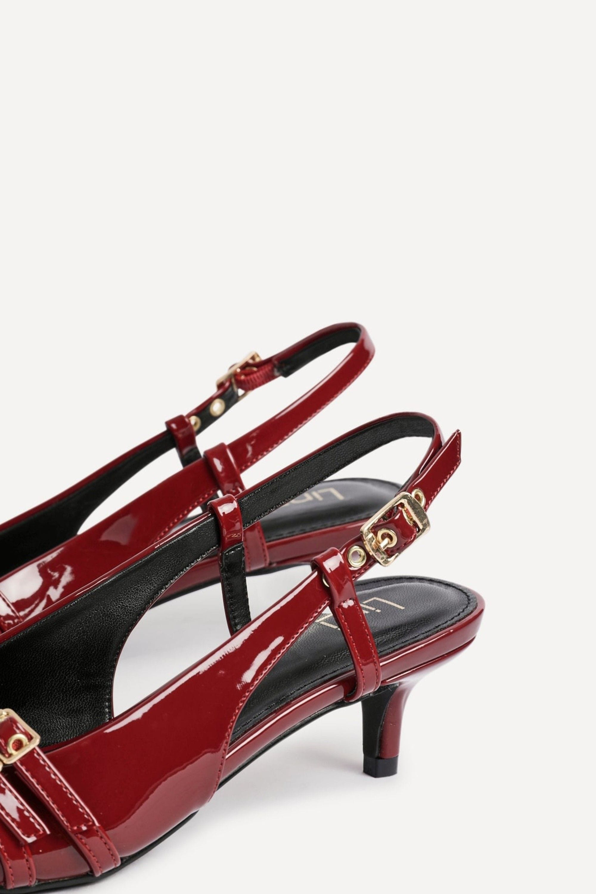 Linzi Retro Burgundy Patent Kitten Court Heels image 4