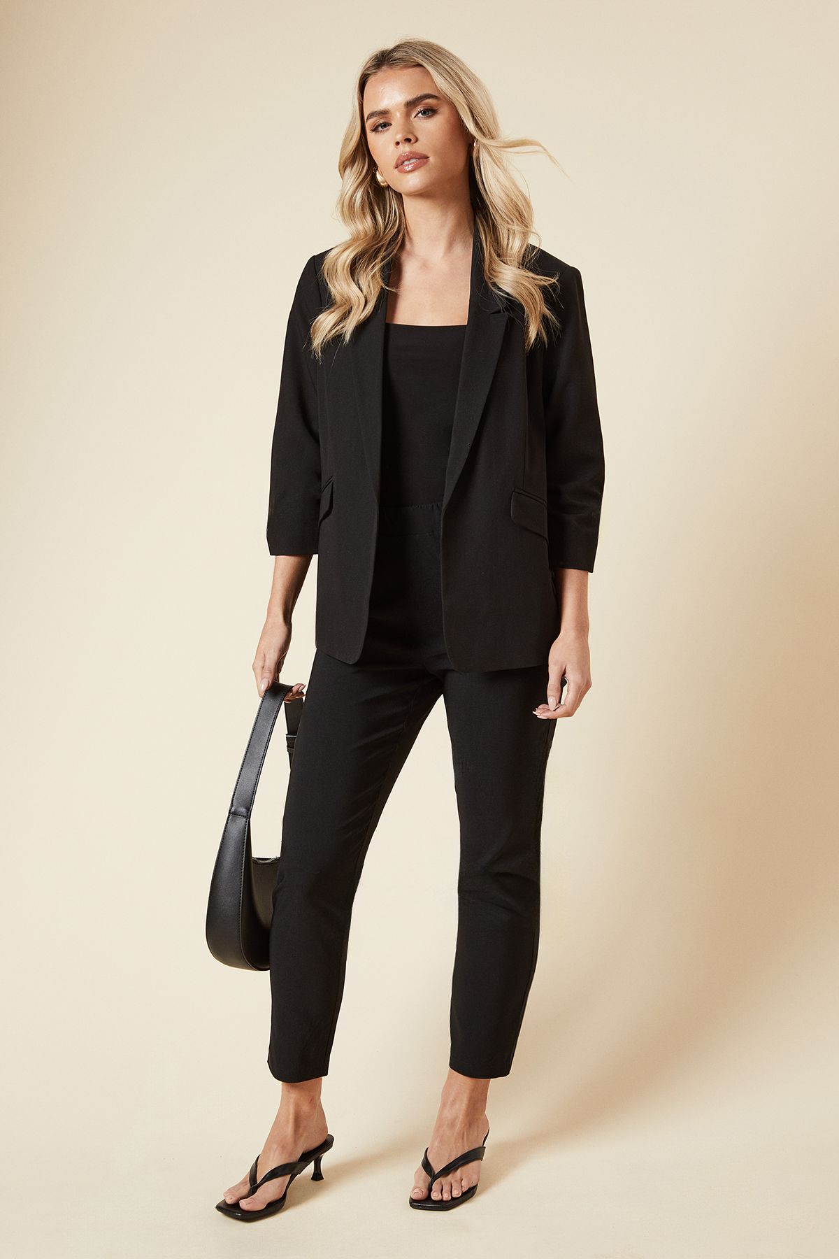 Dorothy Perkins Petite Bengaline Skinny Trousers Black