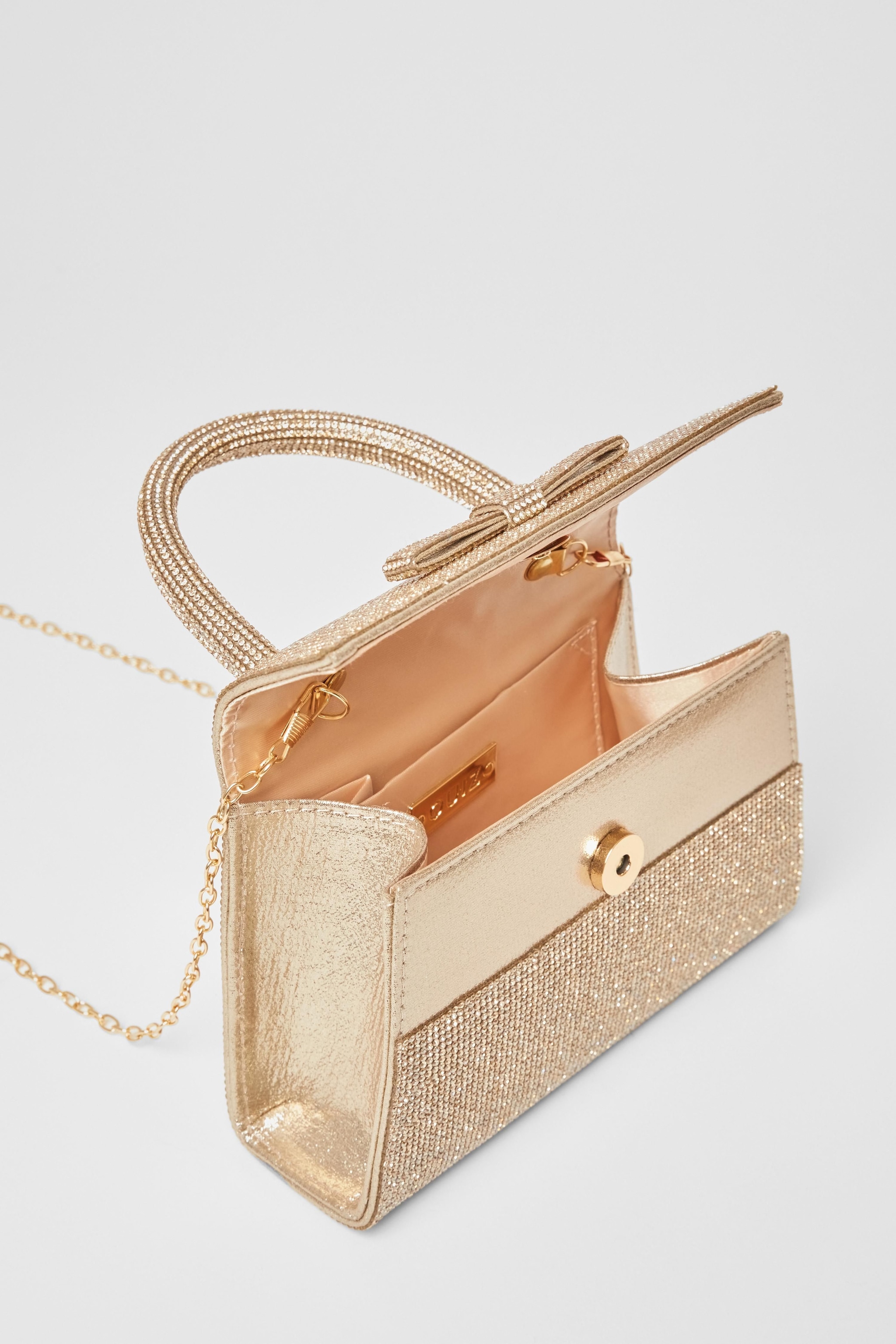 Quiz Gold Diamante Top Handle Bag image 2