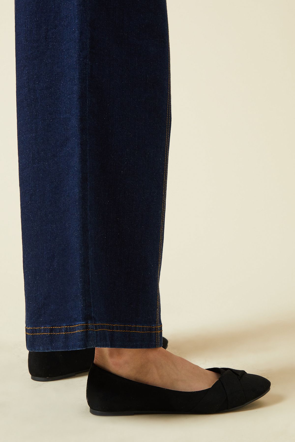 Dorothy Perkins Wide Fit Paige Wrap Detail Ballet Pumps Natural Black image 2