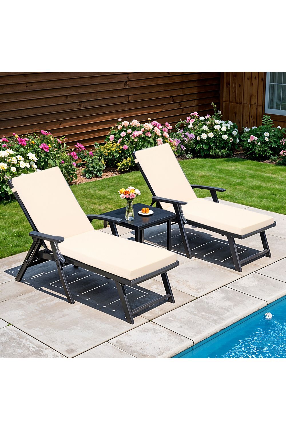 Living and Home Comfortable Outdoor Solid Color Bench Cushion image 4