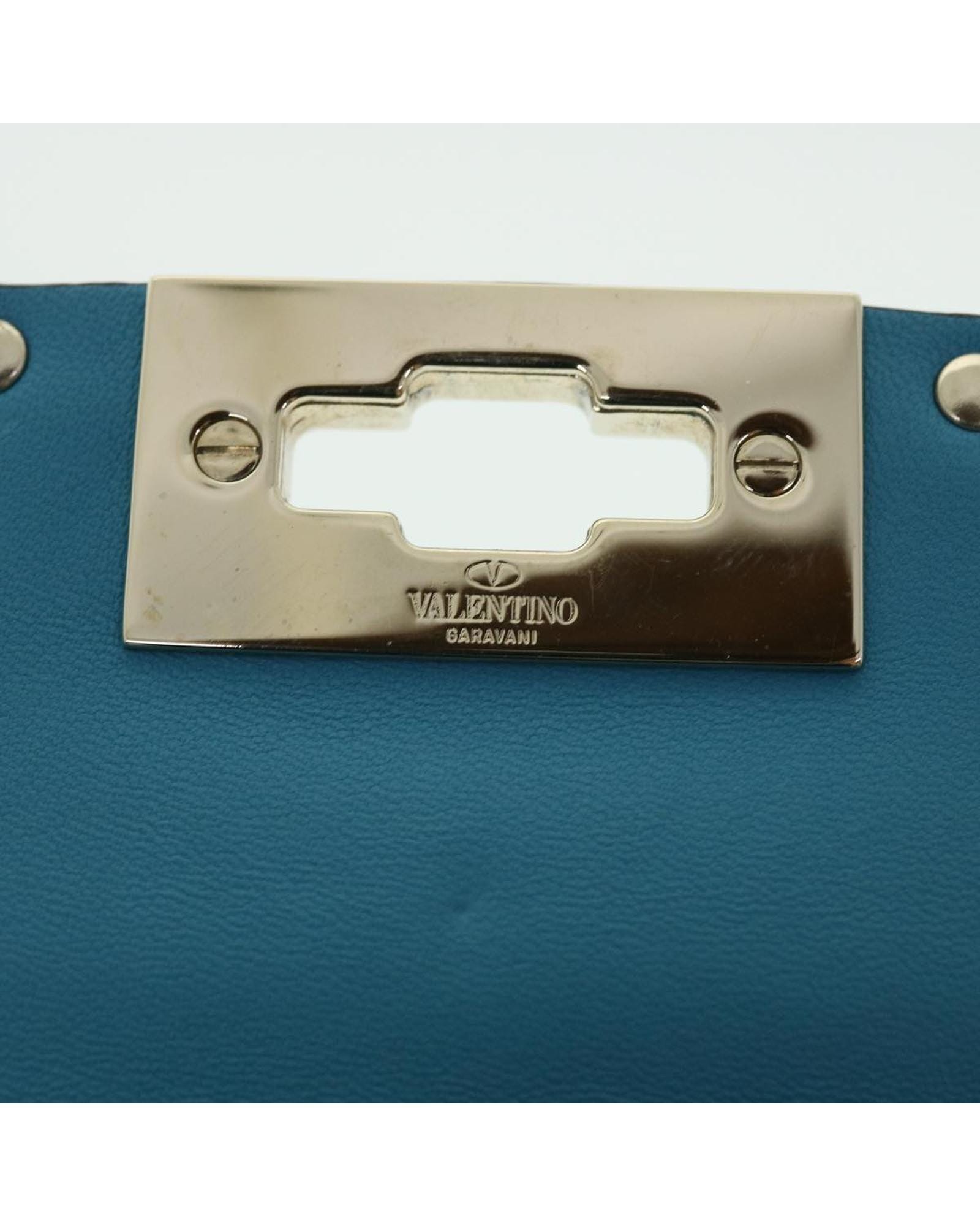 Valentino Preloved Rockstud Quilted Velvet Shoulder Bag Wo - Light Blue image 10