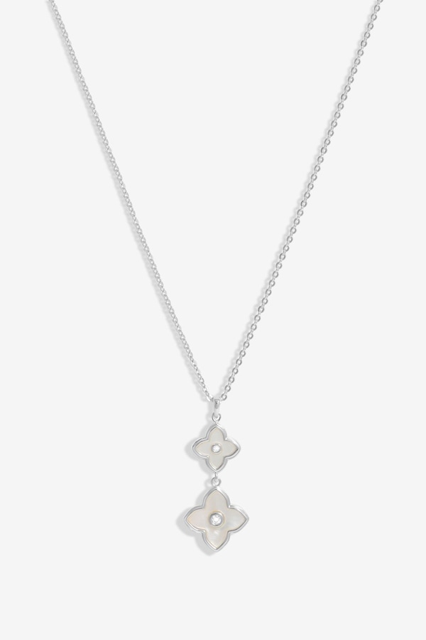 Jon Richard Silver Plated And Mother Of Pearl Clover Pendant