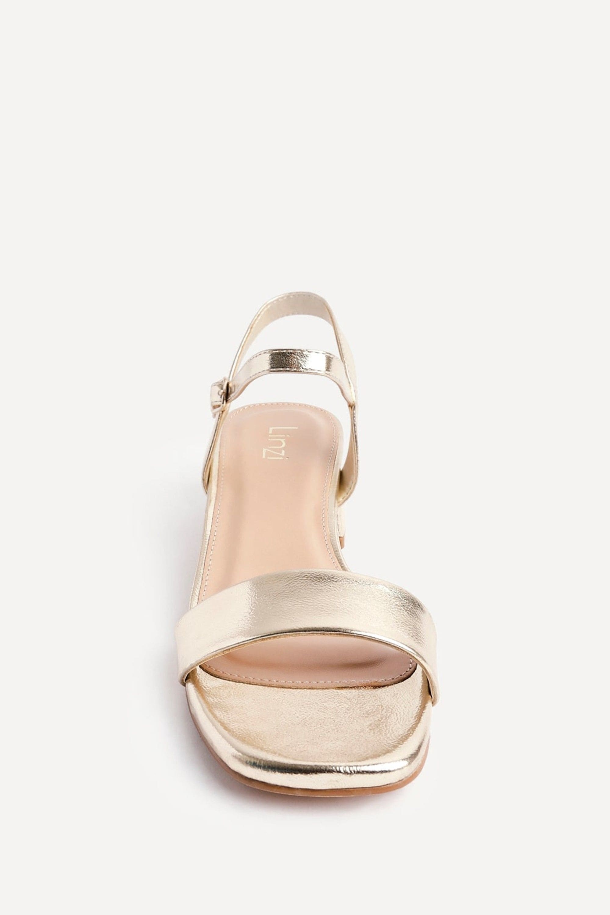 Linzi Tillie Gold Faux Leather Low Block Heel image 4