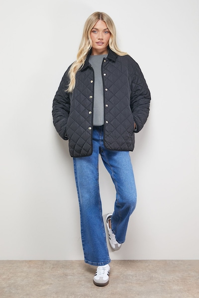 Oasis Padded Cord Collar Jacket Black