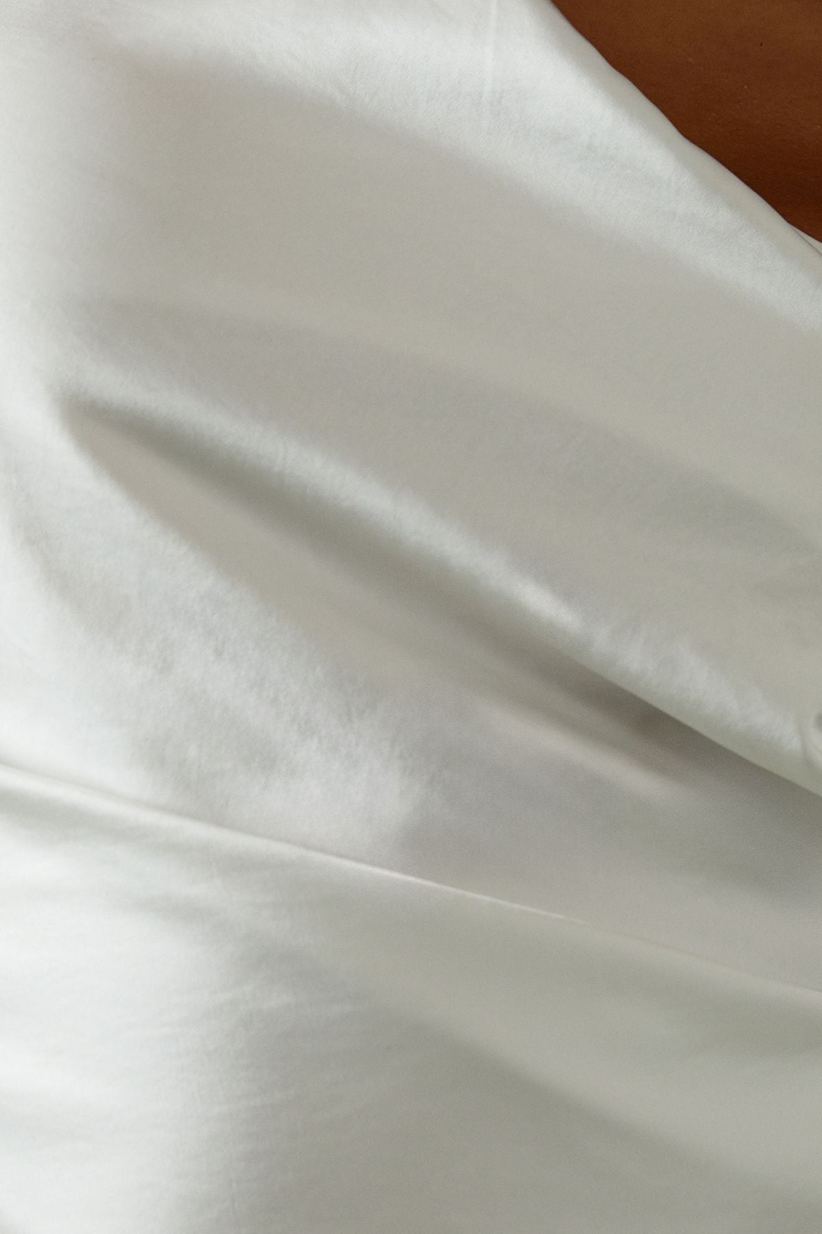 MissPap Satin Asymmetric Strap Pleated Waist Low Back Maxi Bridesmaid Dress Ivory image 5