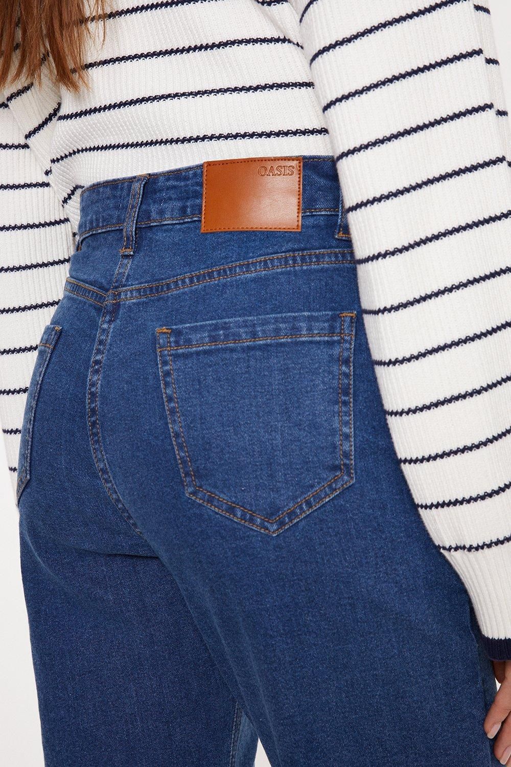 Oasis Slim Mom Jeans Mid Wash image 2