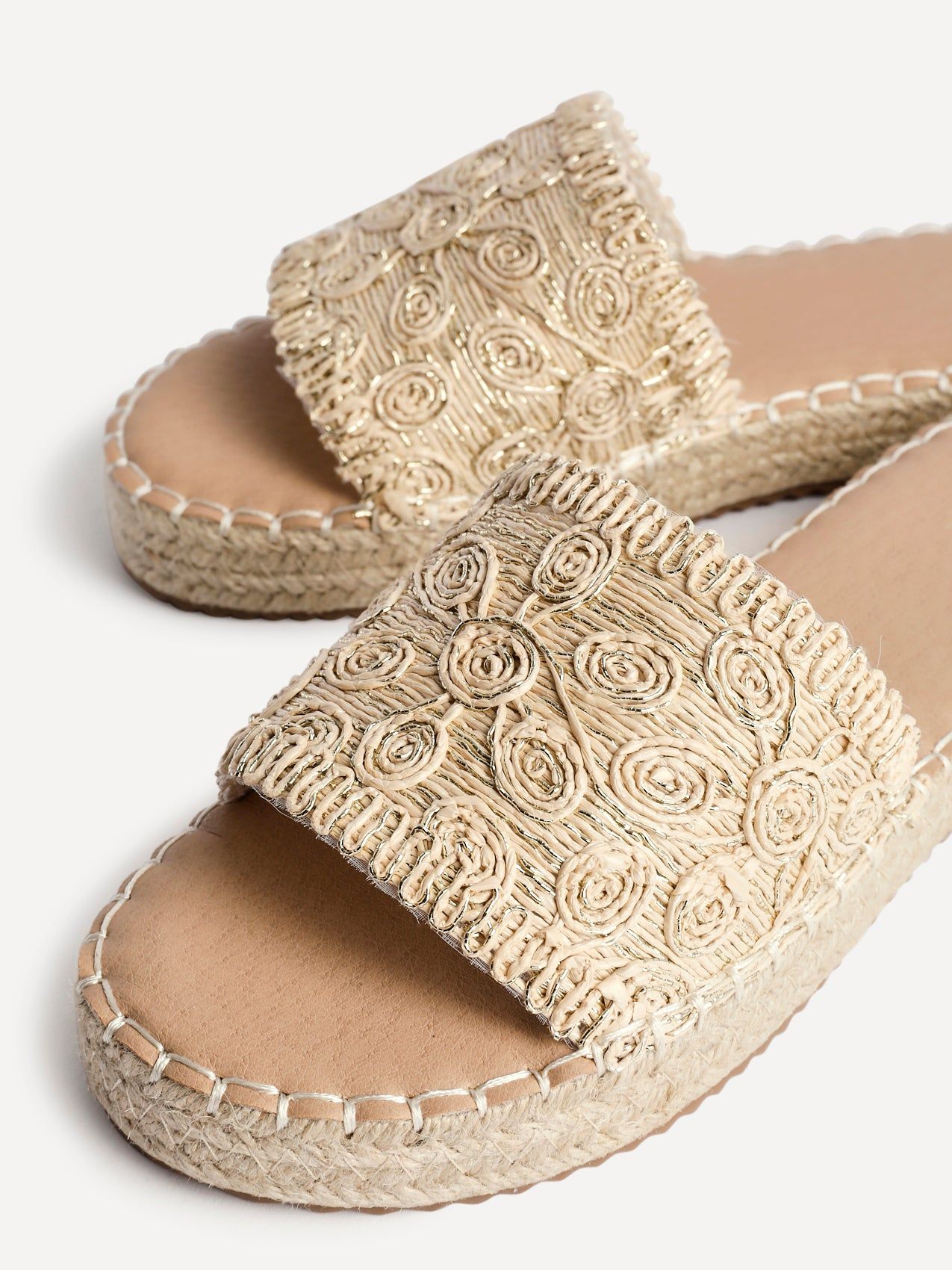 Linzi Savvy Gold Woven Slider Sandals image 4