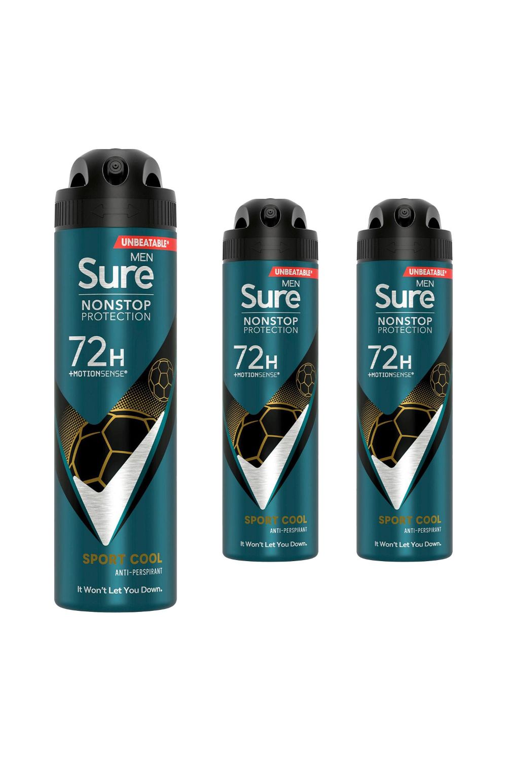 Sure Men Nonstop Protection 72H 'Anti-Perspirant Deodorant' 150ml, 3pk image 1
