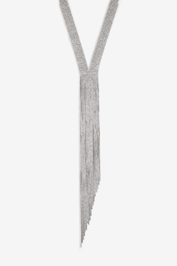 Mood Hematite Crystal Long Y Drop Statement Necklace