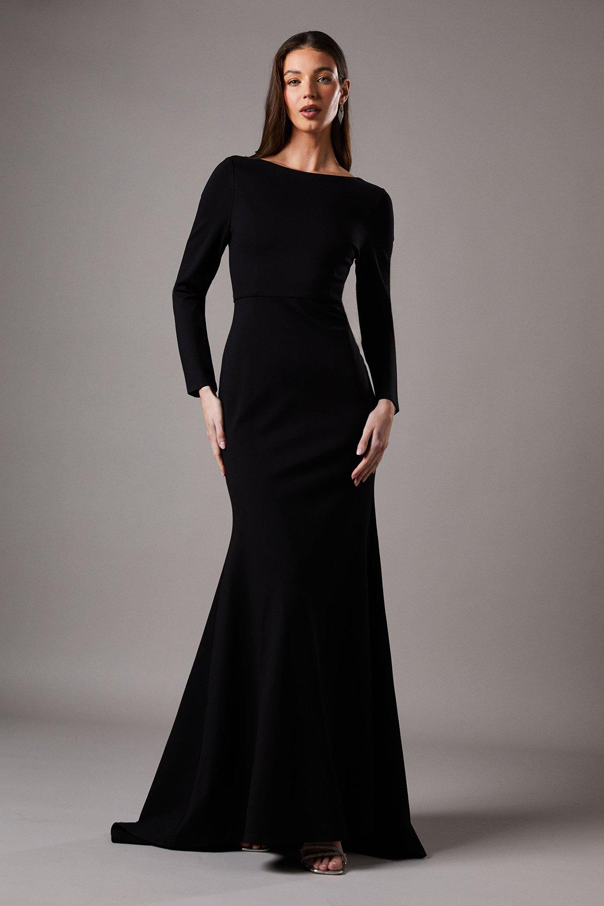 Coast Slash Neck Black Maxi Dress Black image 1