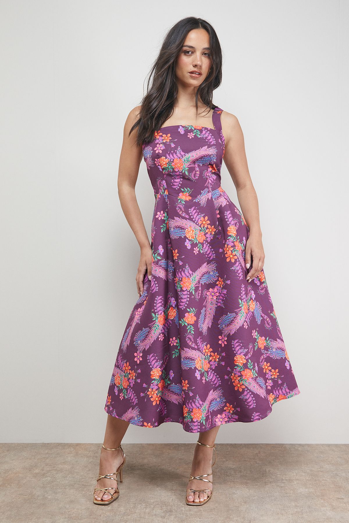 Oasis Strappy Midi Prom Dress Multi image 1
