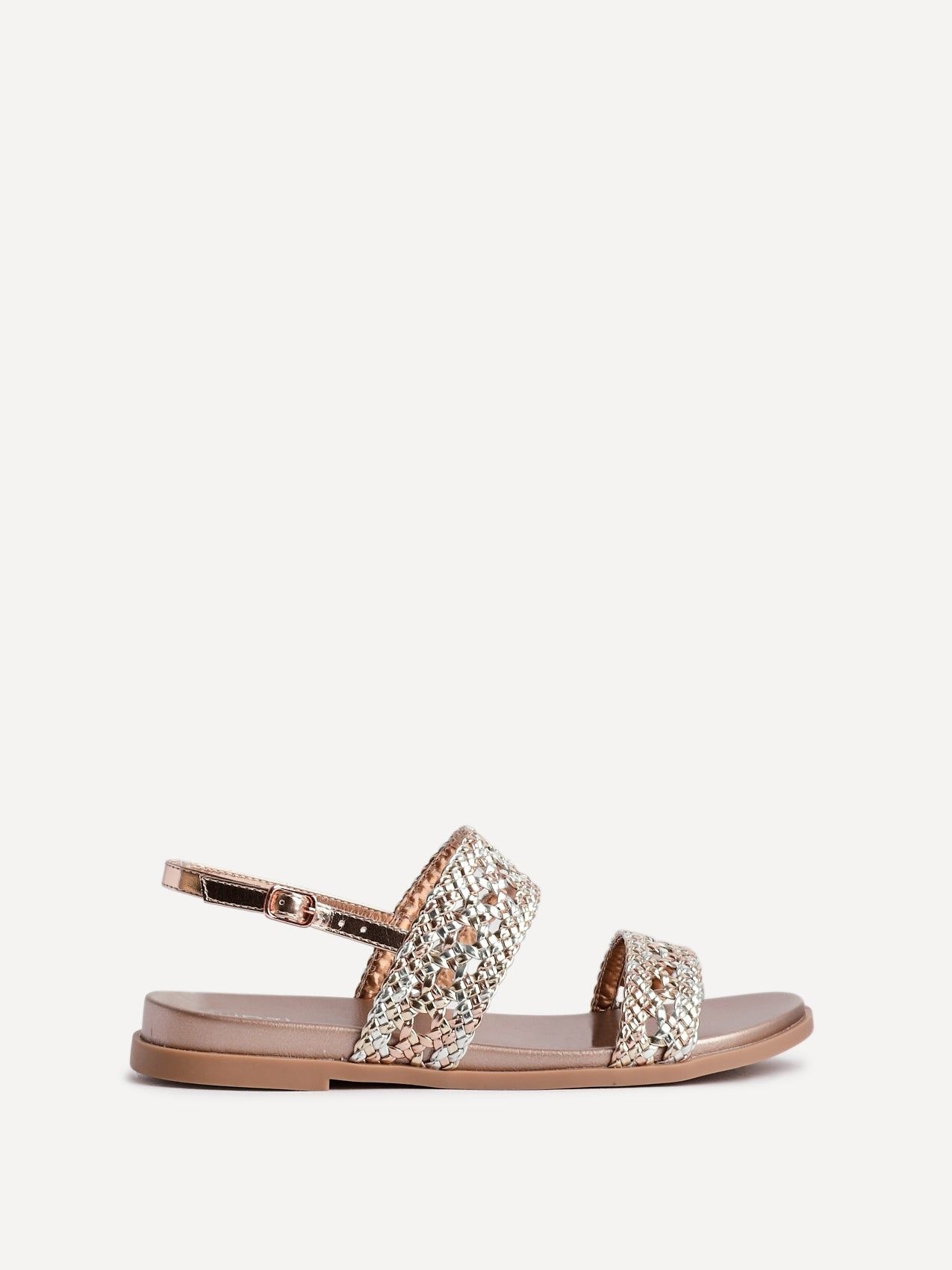 Linzi Galia Rose Gold Flat Sandals