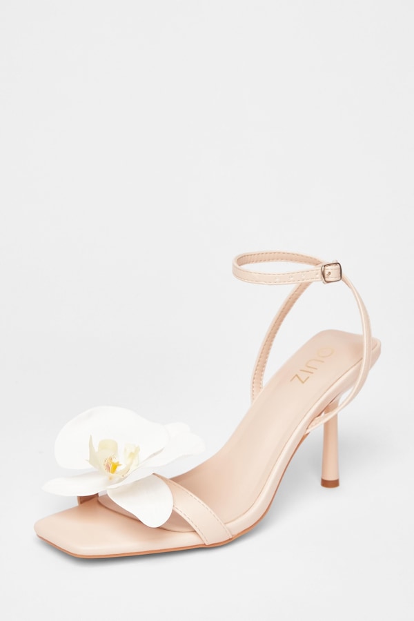 Quiz Nude Flower Detail Stiletto Heels