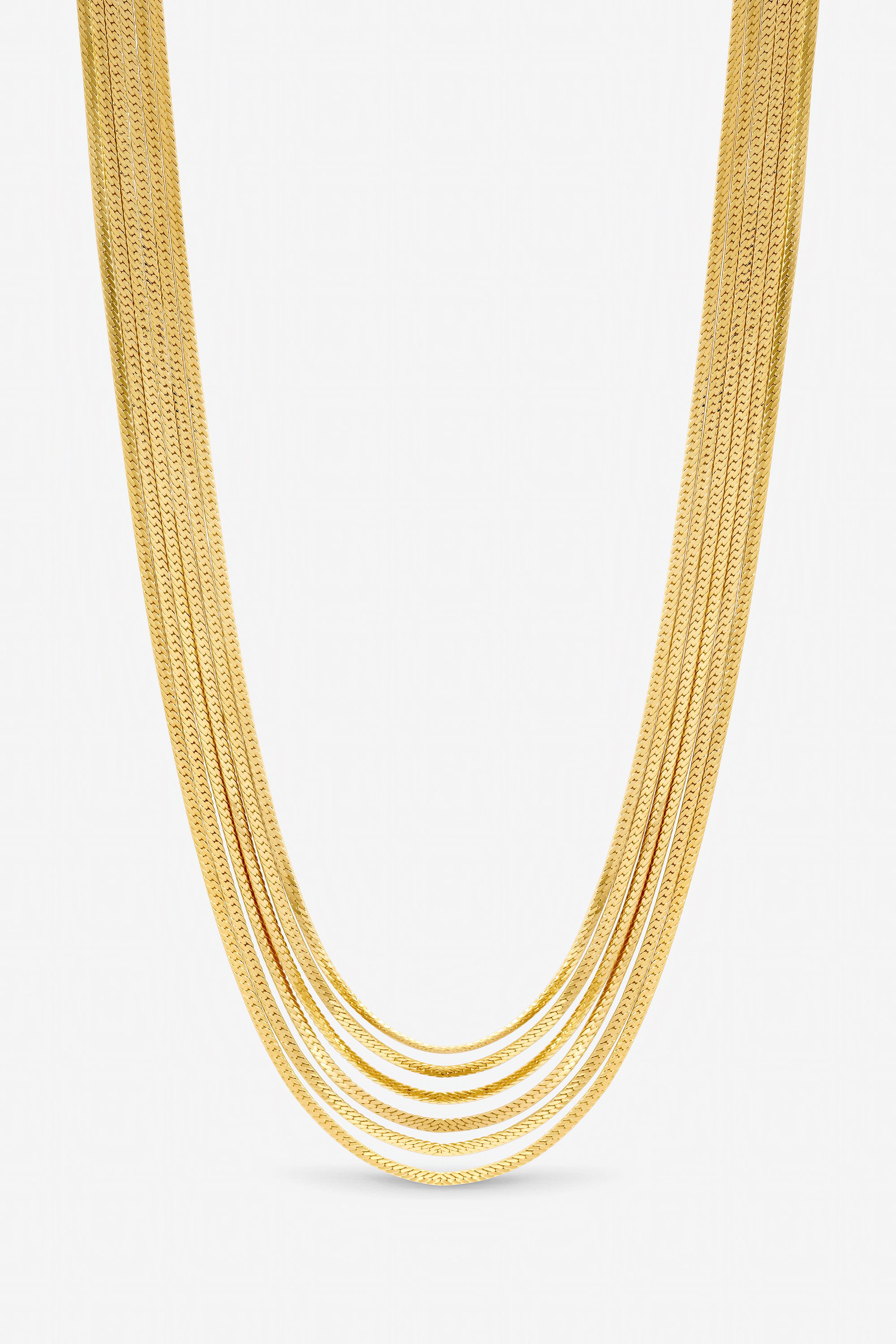 Inicio Gold Plated Multi Layered Necklace - Gift Pouch