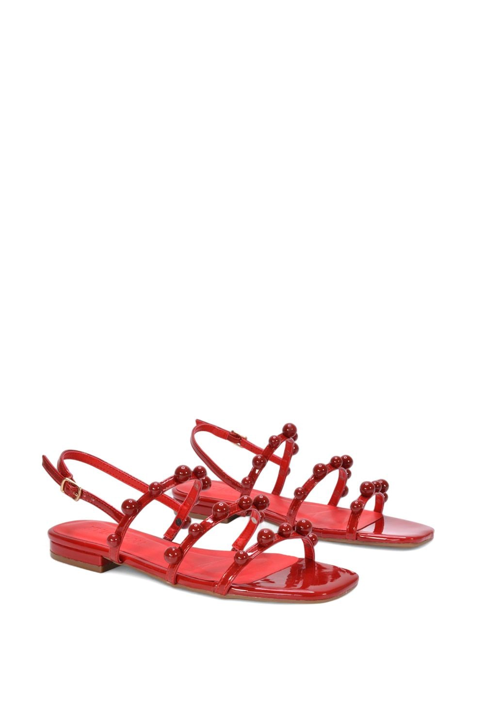 XY London 'Pamela' Flat Strappy Sandals with Beaded Detail image 3