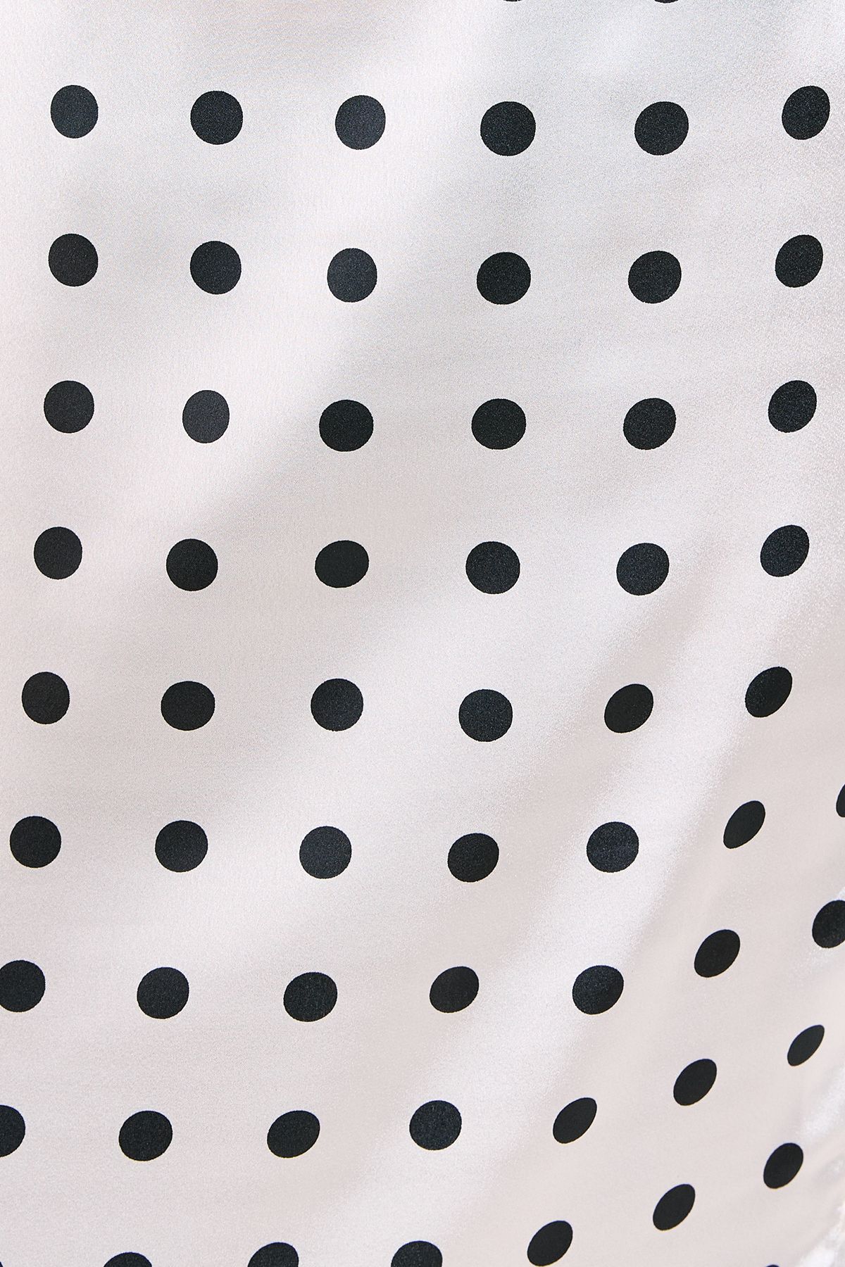 NastyGal Satin Polka Dot Embroidered Split Maxi Skirt Ecru image 5