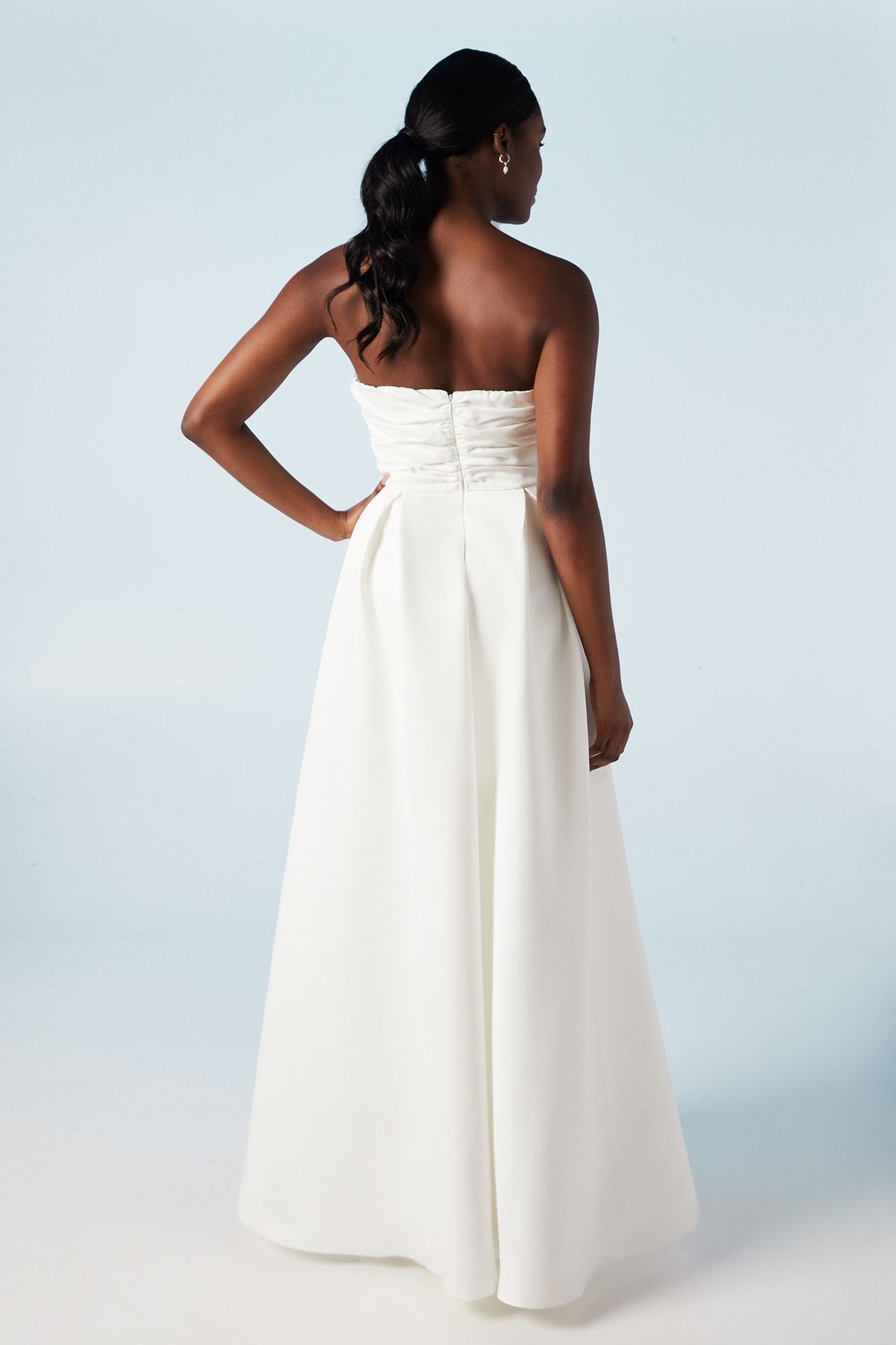 Coast Bandeau Structured Column Wedding Dress with Overskirt Ivory image 4