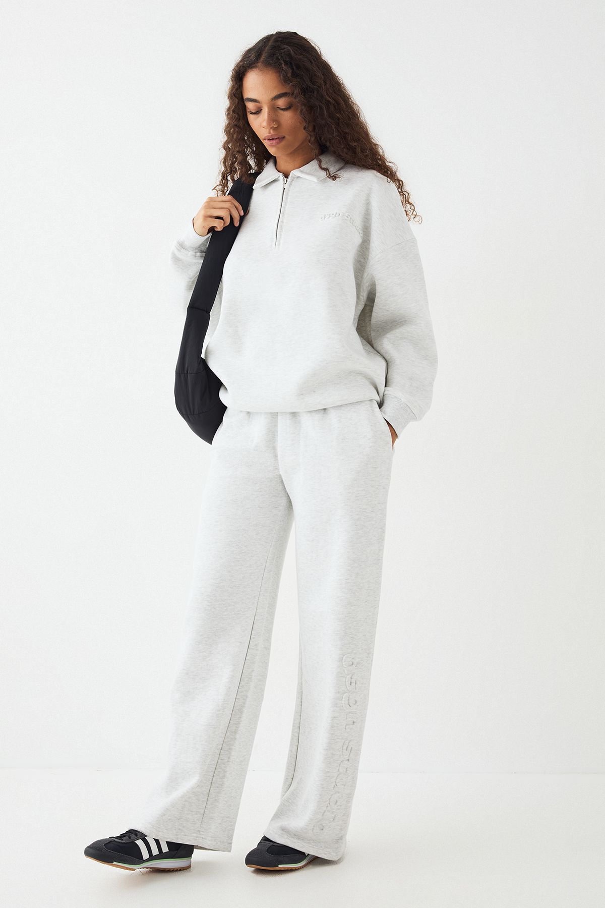 DSGN Studio DSGN Studio Embossed Wide Leg Jogger Ash Grey image 1