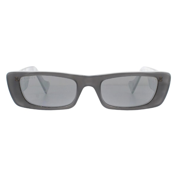 Gucci Rectangle Grey Silver Sunglasses