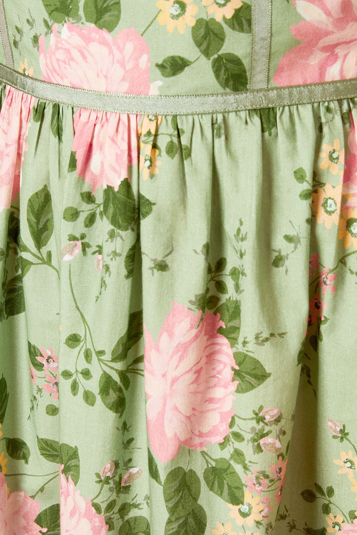 Dorothy Perkins Contrast Binding Detail Printed Poplin Midaxi Dress Green image 5