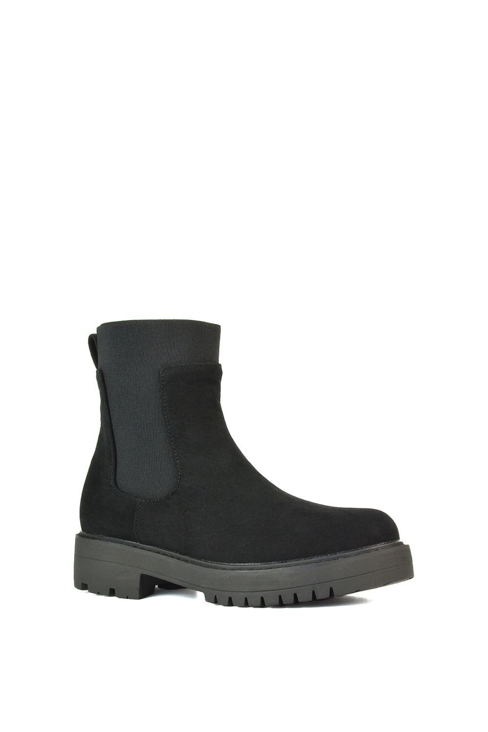 XY London 'Karev' Black Ankle Boots Pull On Elasticated Gusset Chelsea image 2