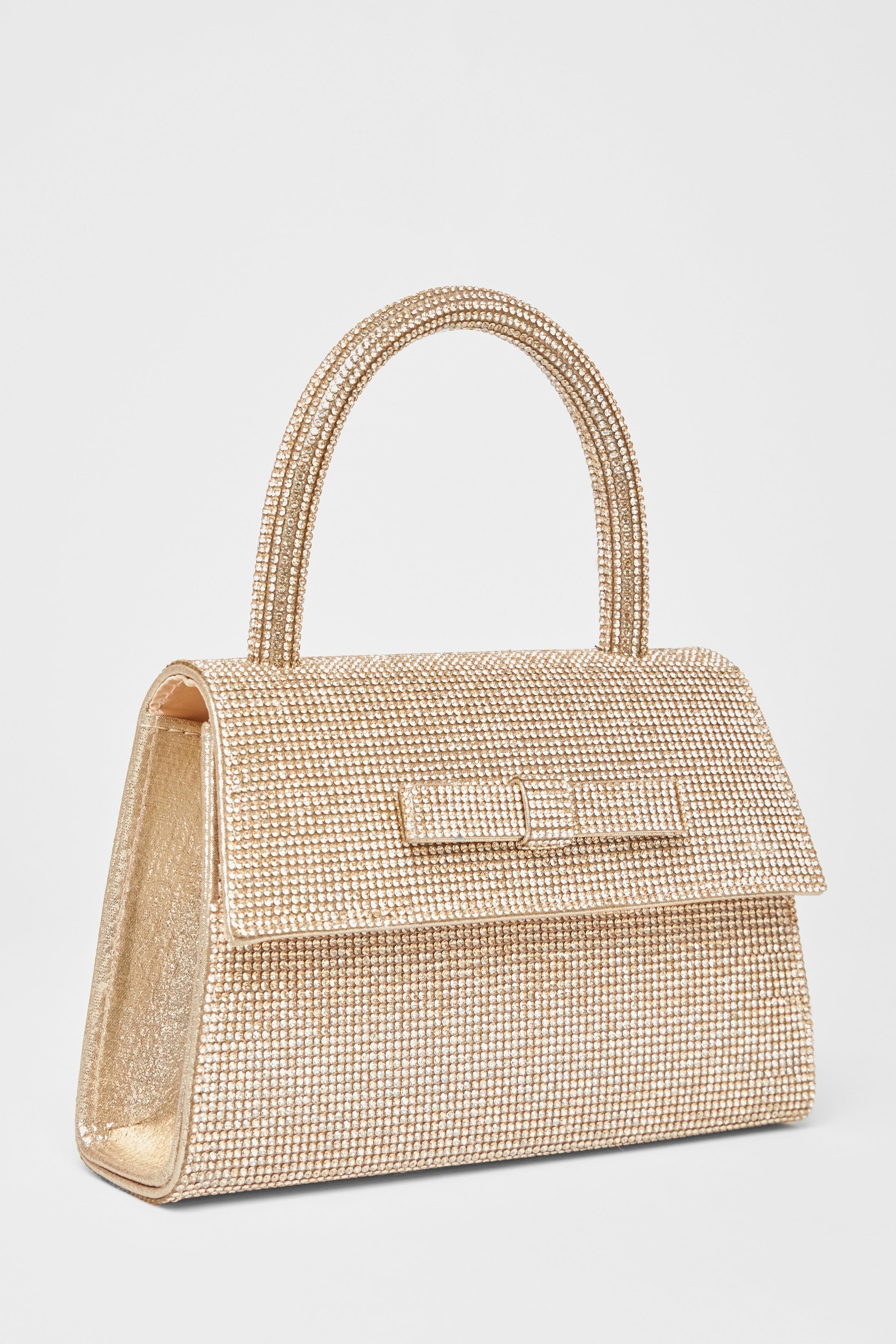 Quiz Gold Diamante Top Handle Bag image 1