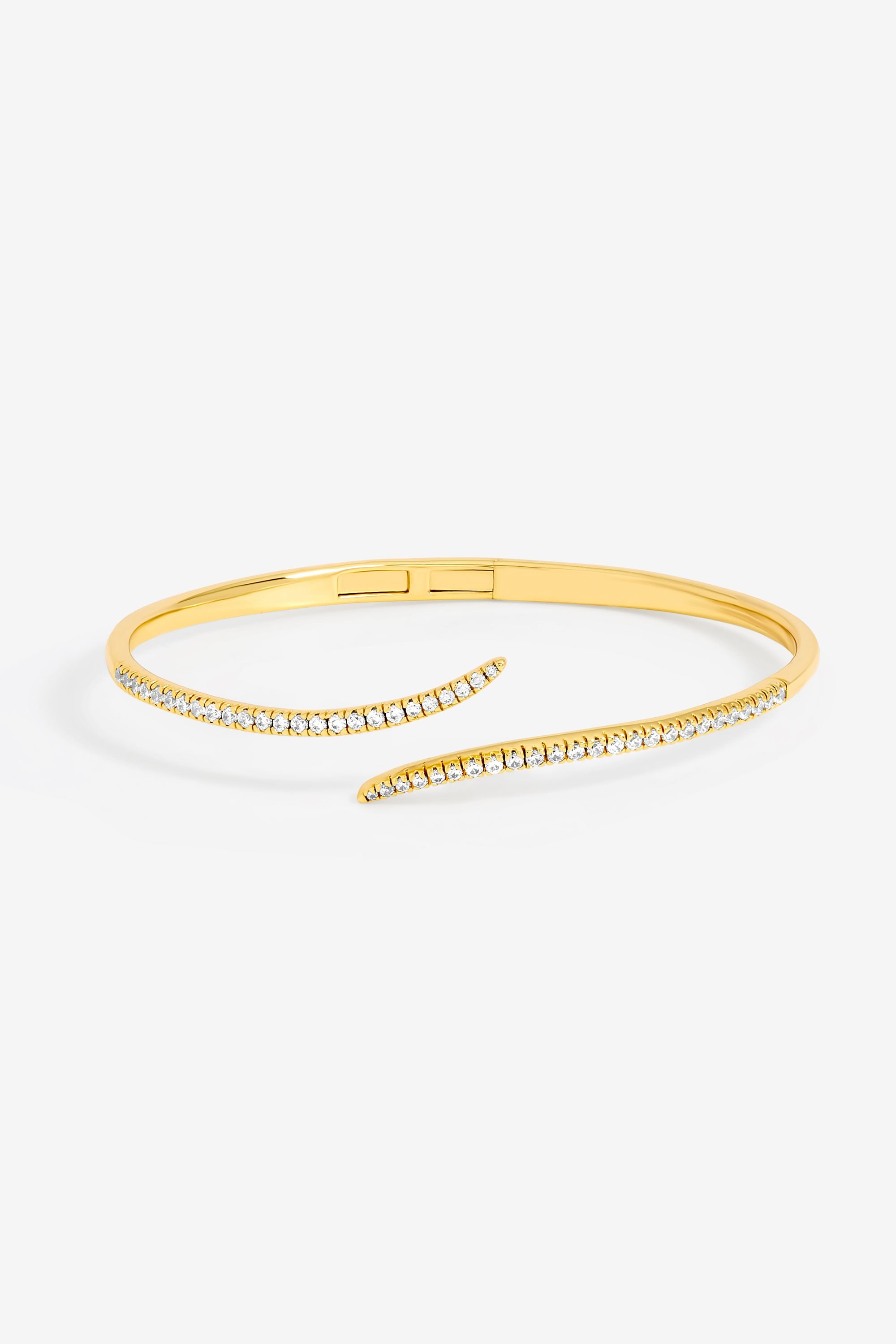 Jon Richard 18K Gold Plated and Pave Curved Open Bangle image 1