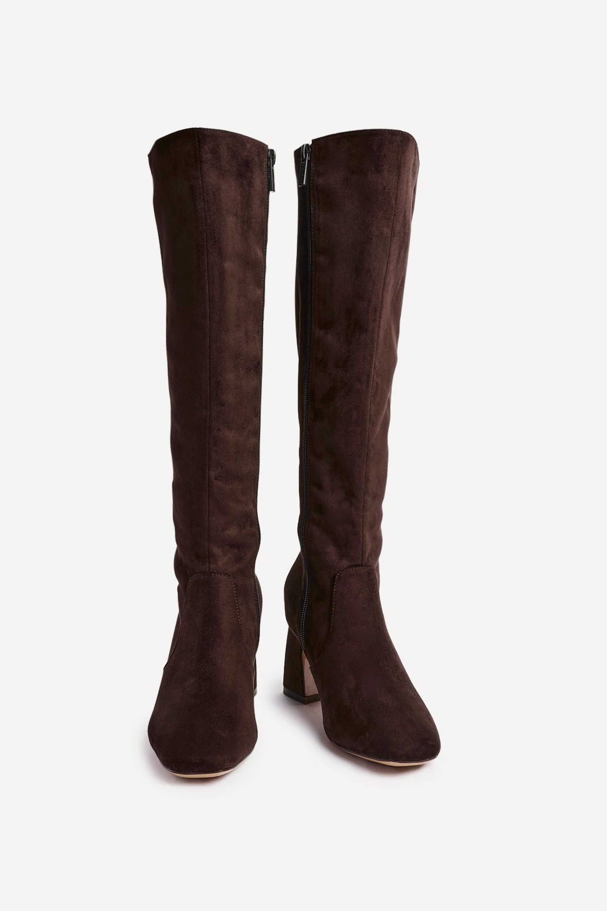 Linzi Slate Brown Faux Suede Knee High Boot image 3