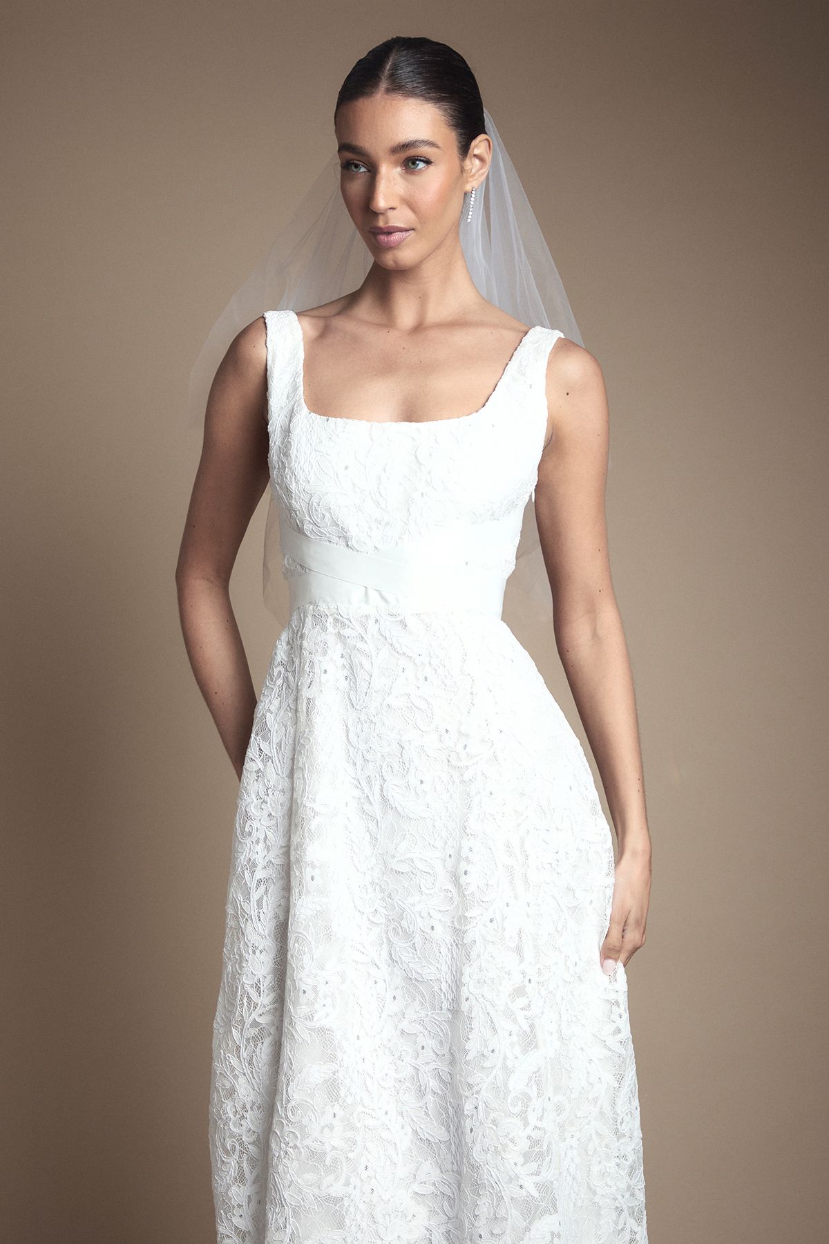 Coast Lace Wrap Detail Wedding Dress Ivory image 2