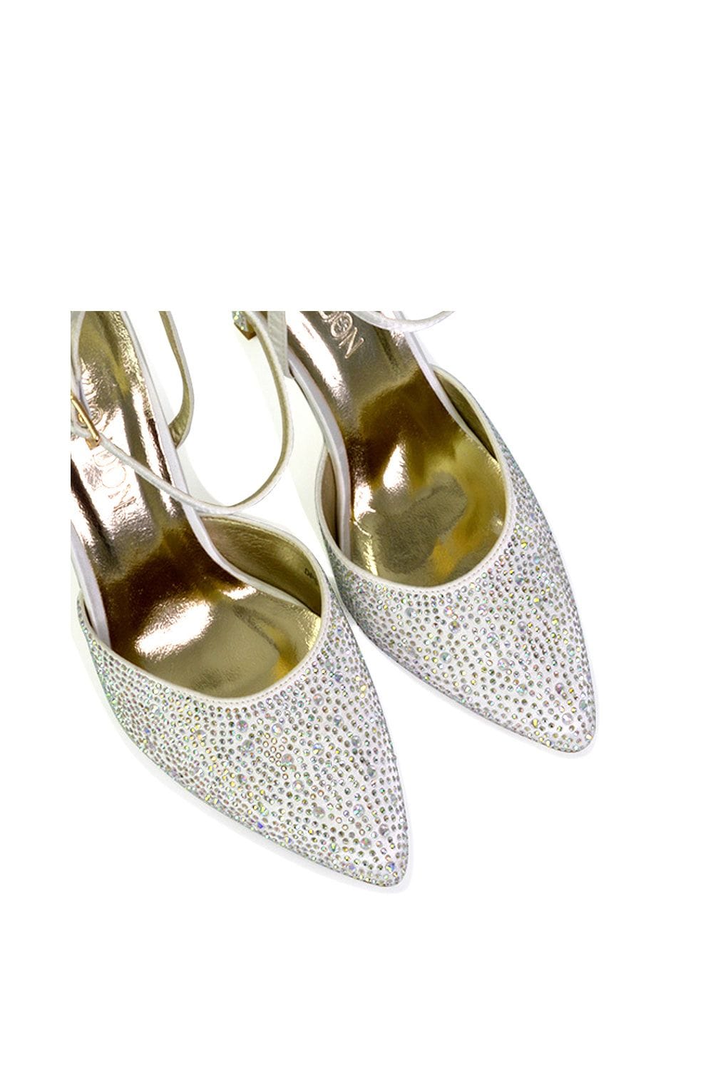 XY London 'Indyah' Diamante 2 Part Shoes Ankle Strap Stiletto High image 4