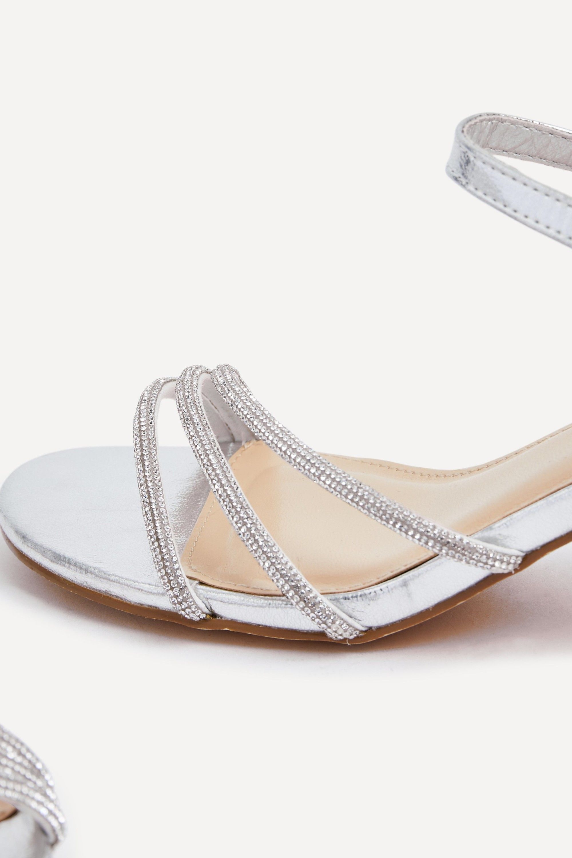 Linzi Carnation Silver Faux Leather Open Back Sandal image 3