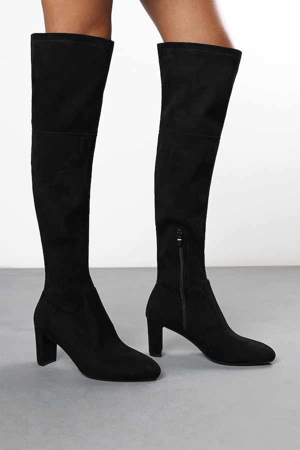 Where's That From 'Sonya' Suede Block Heel Over The Knee Boots