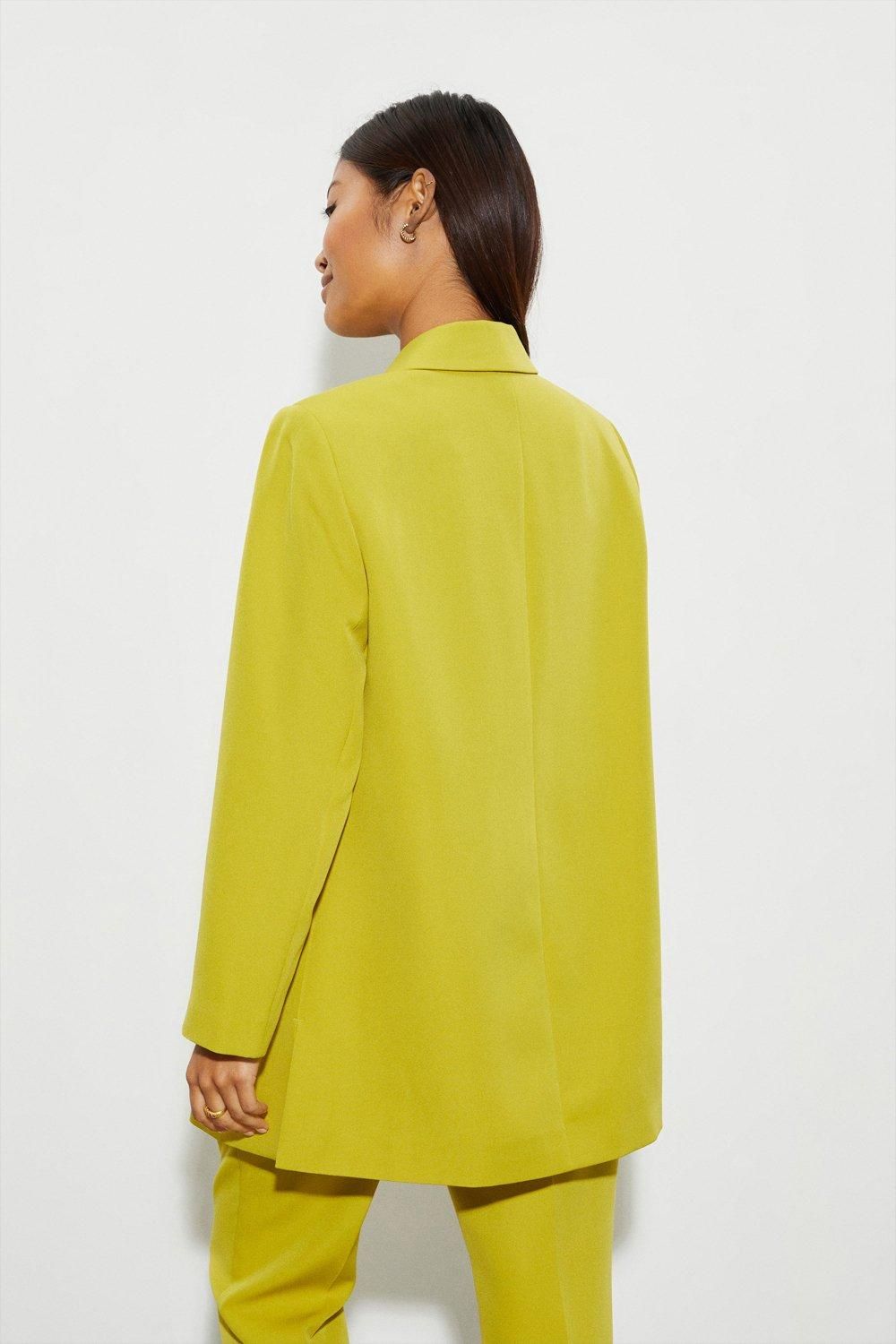 Dorothy Perkins Petite Side Split Double Breasted Blazer Lime image 3