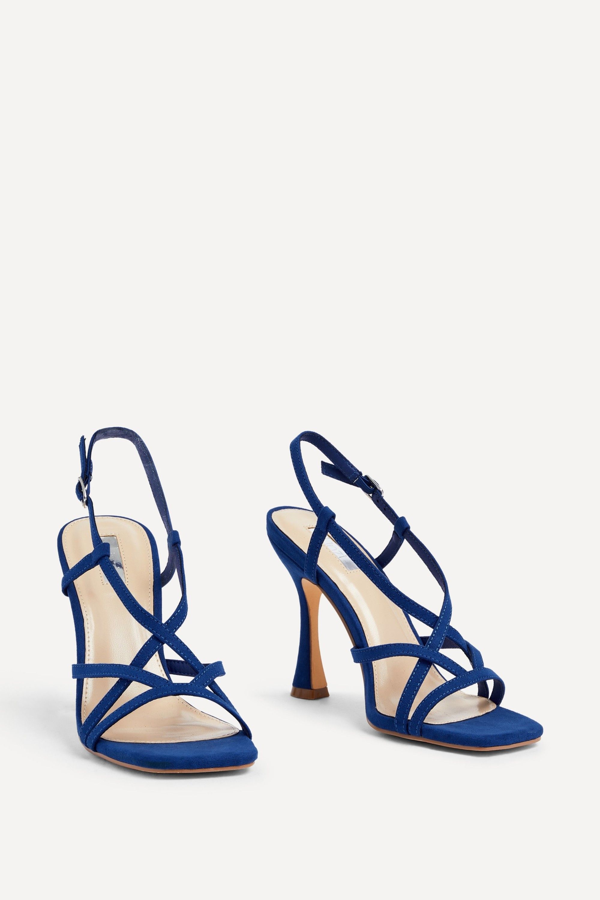 Linzi Sabrina Cobalt Blue Suede Square Toe High Heel image 3