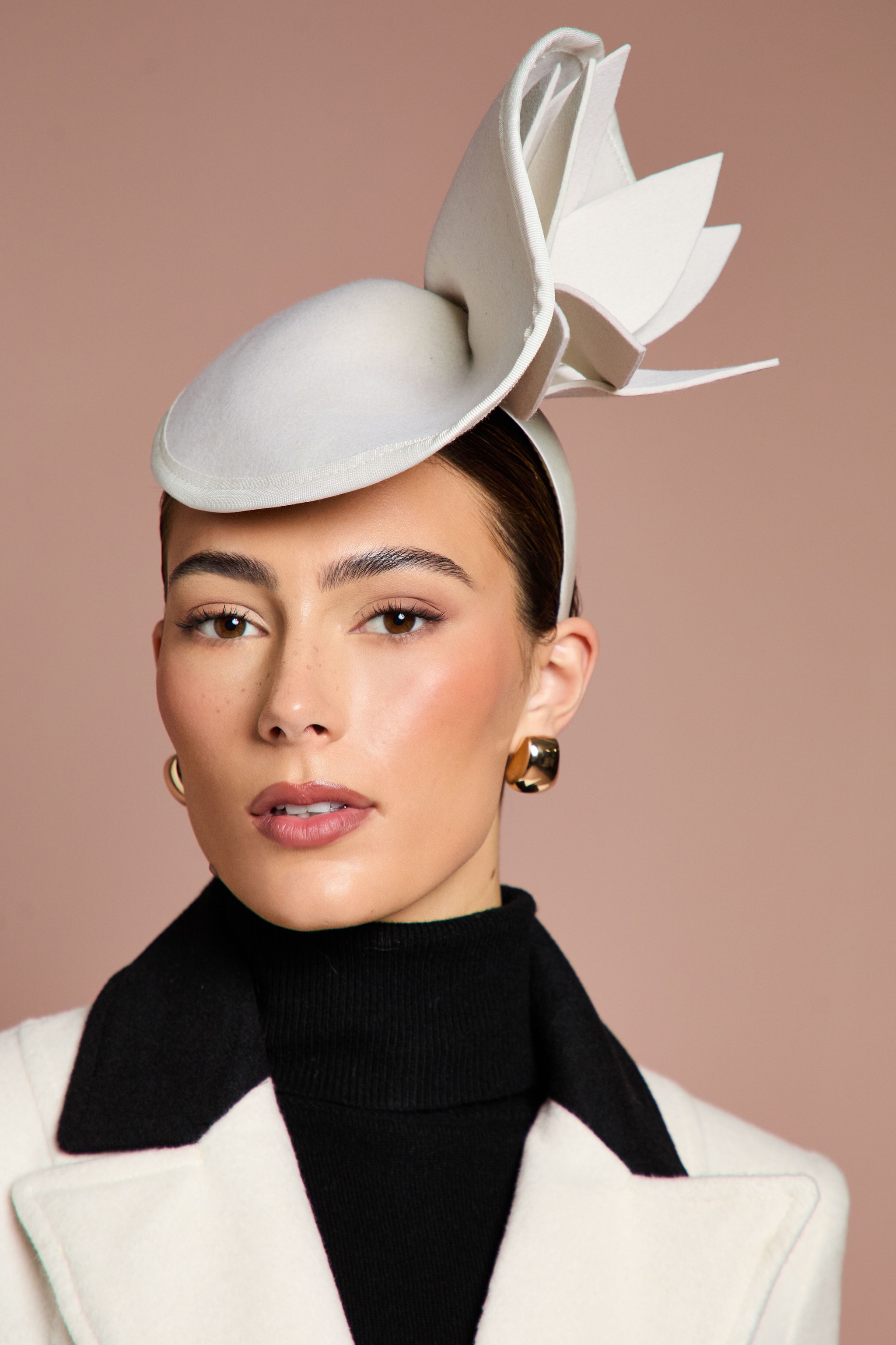 Coast Lisa Tan Felt Fascinator With Floral Detail Ivory image 2