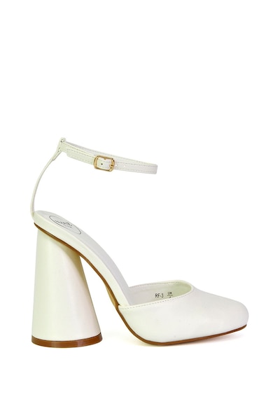 XY London 'Ekin' Ankle Strap Statement Cylinder Block Heel