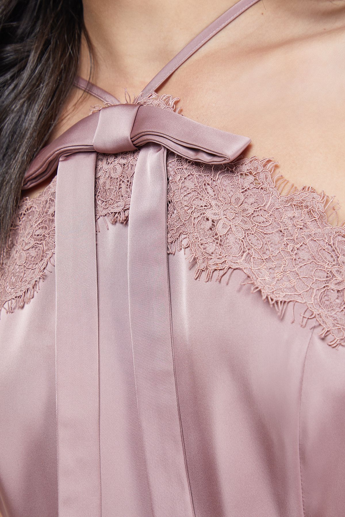 Oasis Lace Detail Midi Prom Dress Mocha image 5