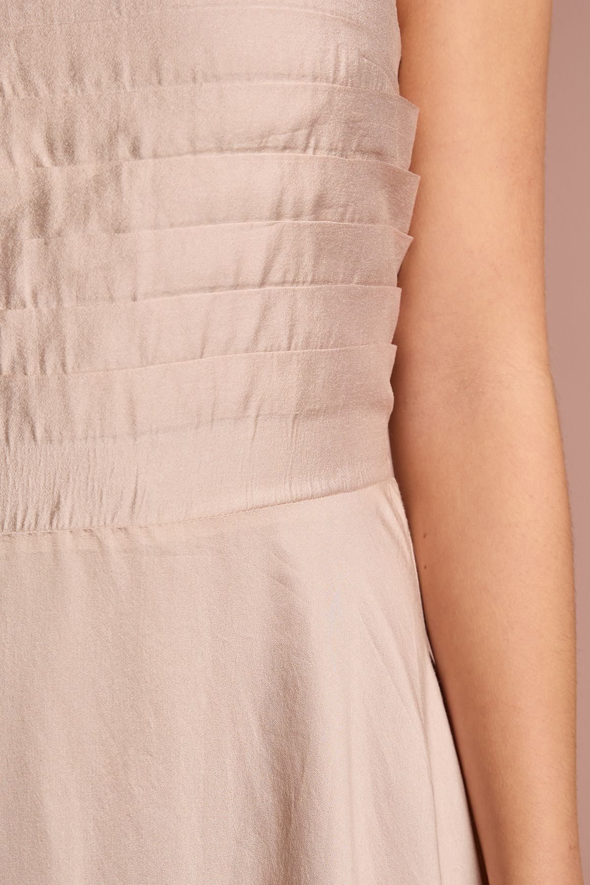 Coast Teen Satin Pleat Detail Bridesmaid Dress Blush image 4