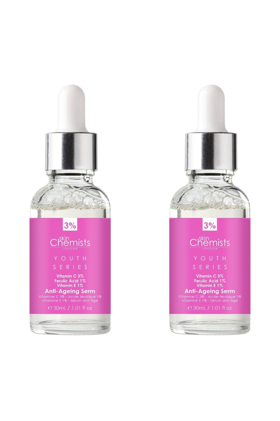 skinChemists Youth Series Anti-Ageing Serum Vitamin C 3% 30ml x 2 Duo Set image 1