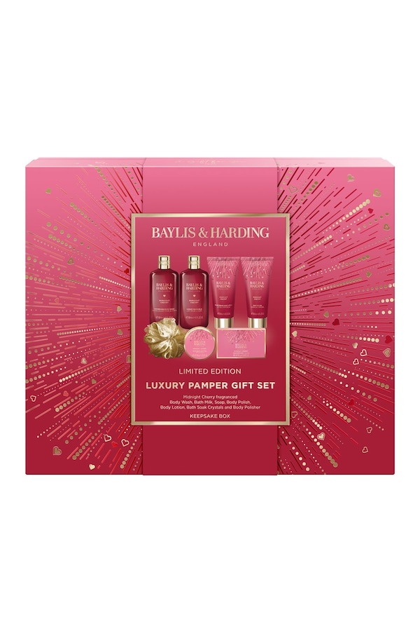 Baylis & Harding Midnight Cherry Luxury Pamper Gift Set Multi