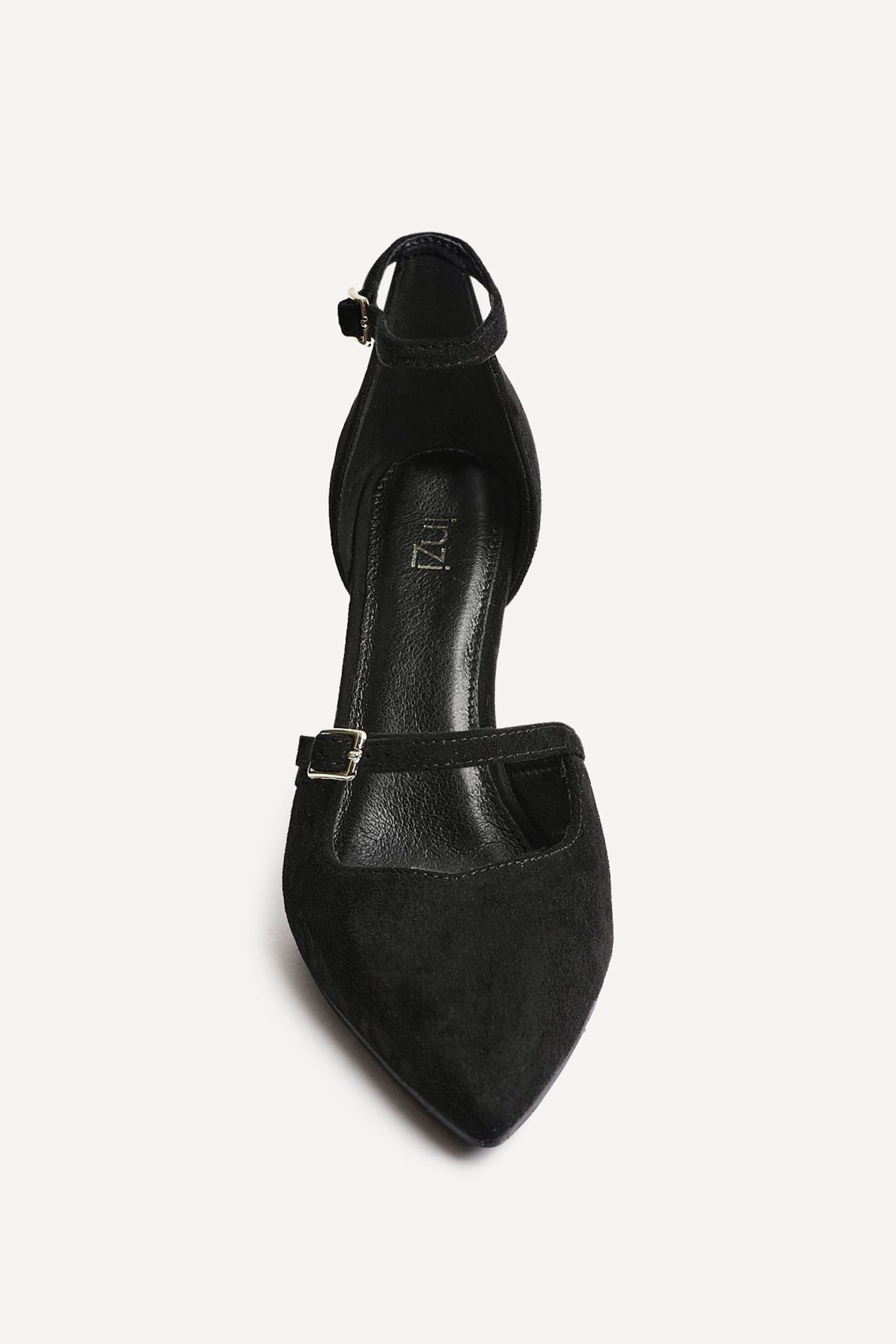 Linzi Larah Black Faux Suede Court Heel image 3