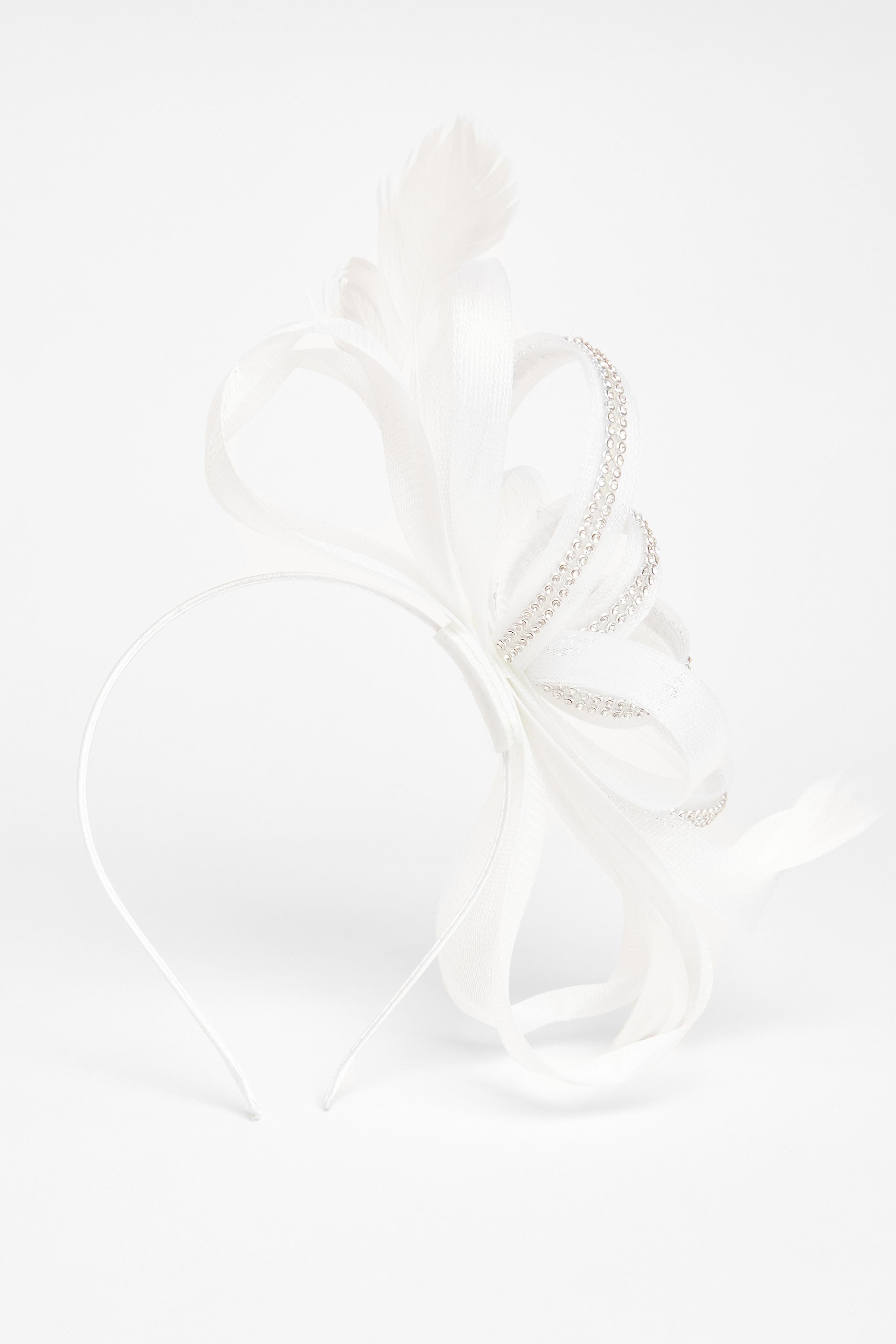Quiz White Diamante Headband Fascinator image 1