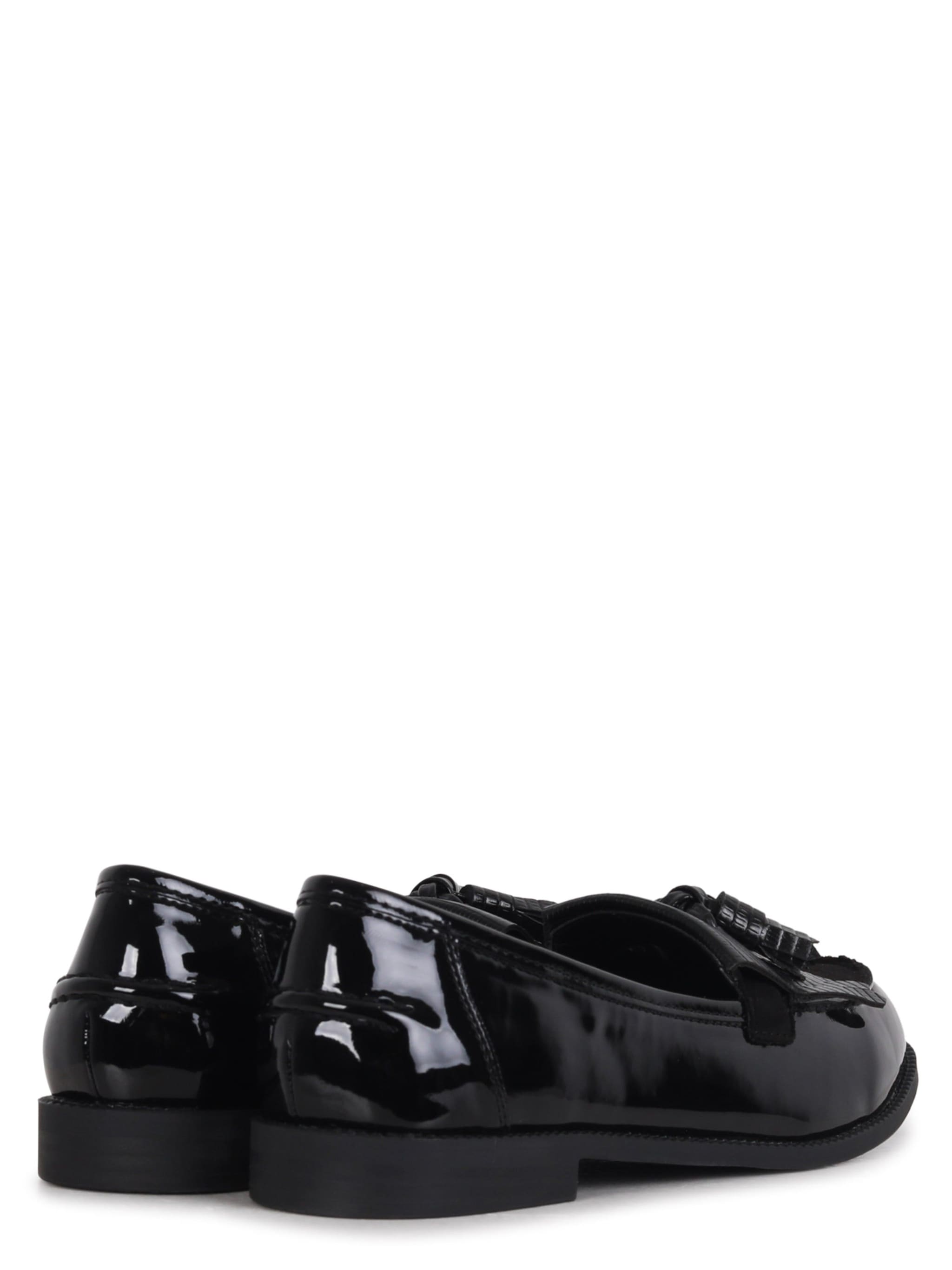 Linzi Rosemary Black Patent Lizard Classic Slip On Loafer image 4