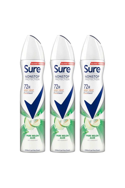 Sure Women 'Antiperspirant' 72H Protection Pure Melon Aloe Deo, 3x250ml