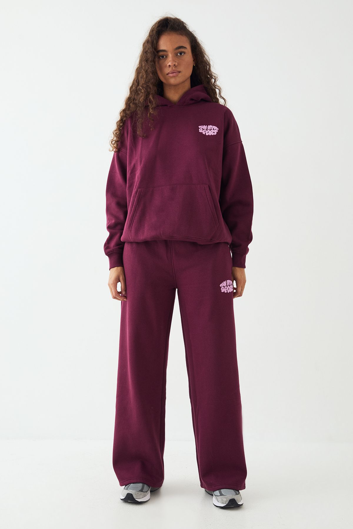 DSGN Studio DSGN Studio Sport Bubble Straight Leg Jogger Plum image 5