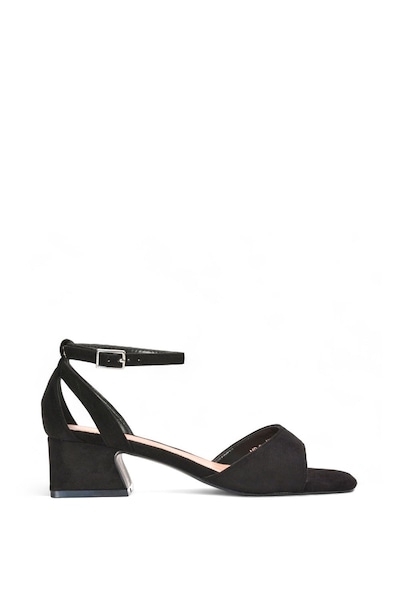 XY London 'Hayley' Strappy Block Low Heel Sandals With Cut Out