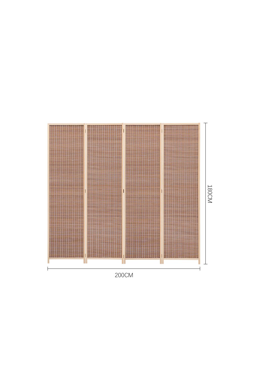 Living and Home 4-Panel Bamboo Woven Folding Room Divider image 2