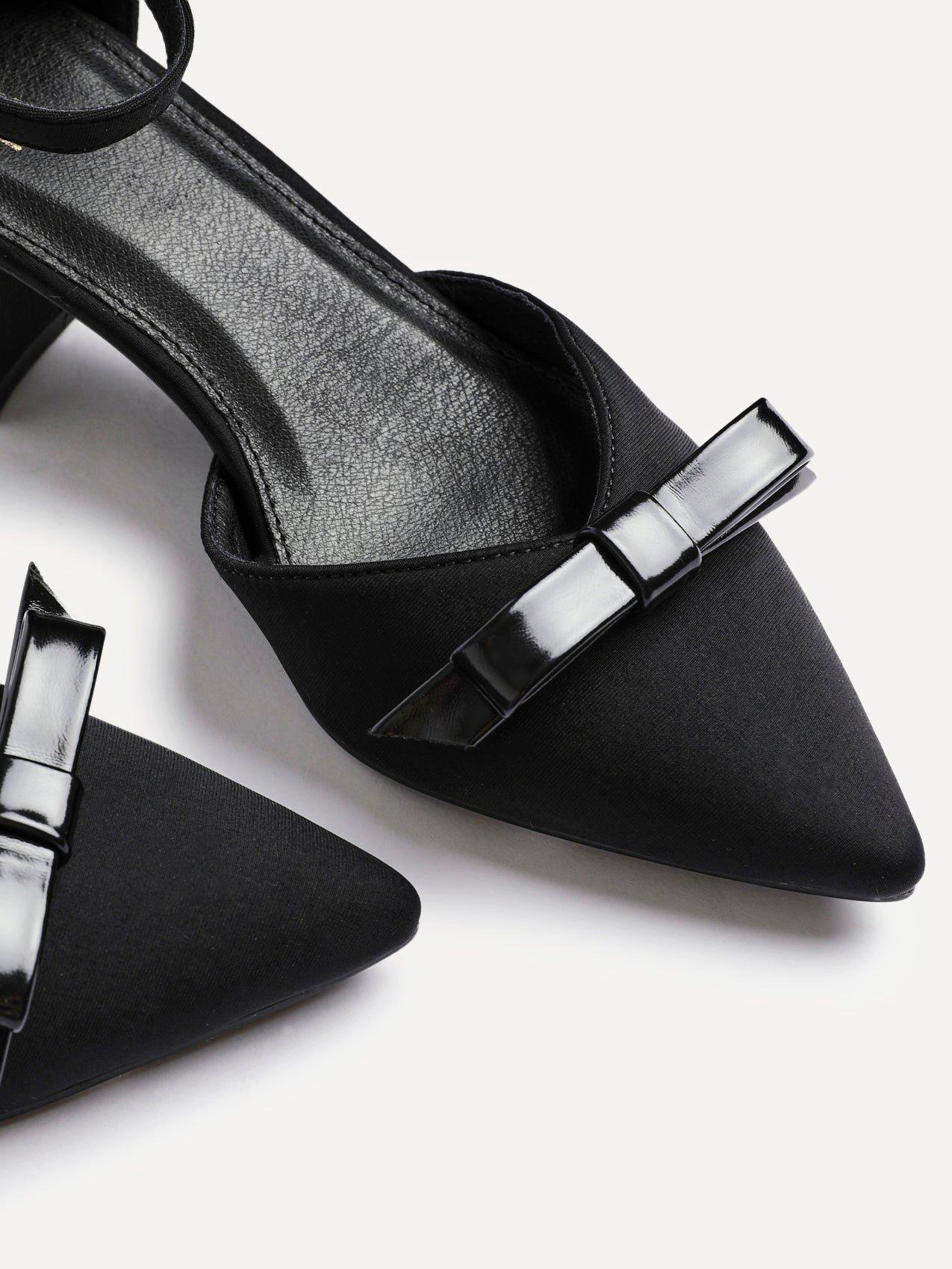 Linzi Orla Black Scuba Low Block Court Heel image 5