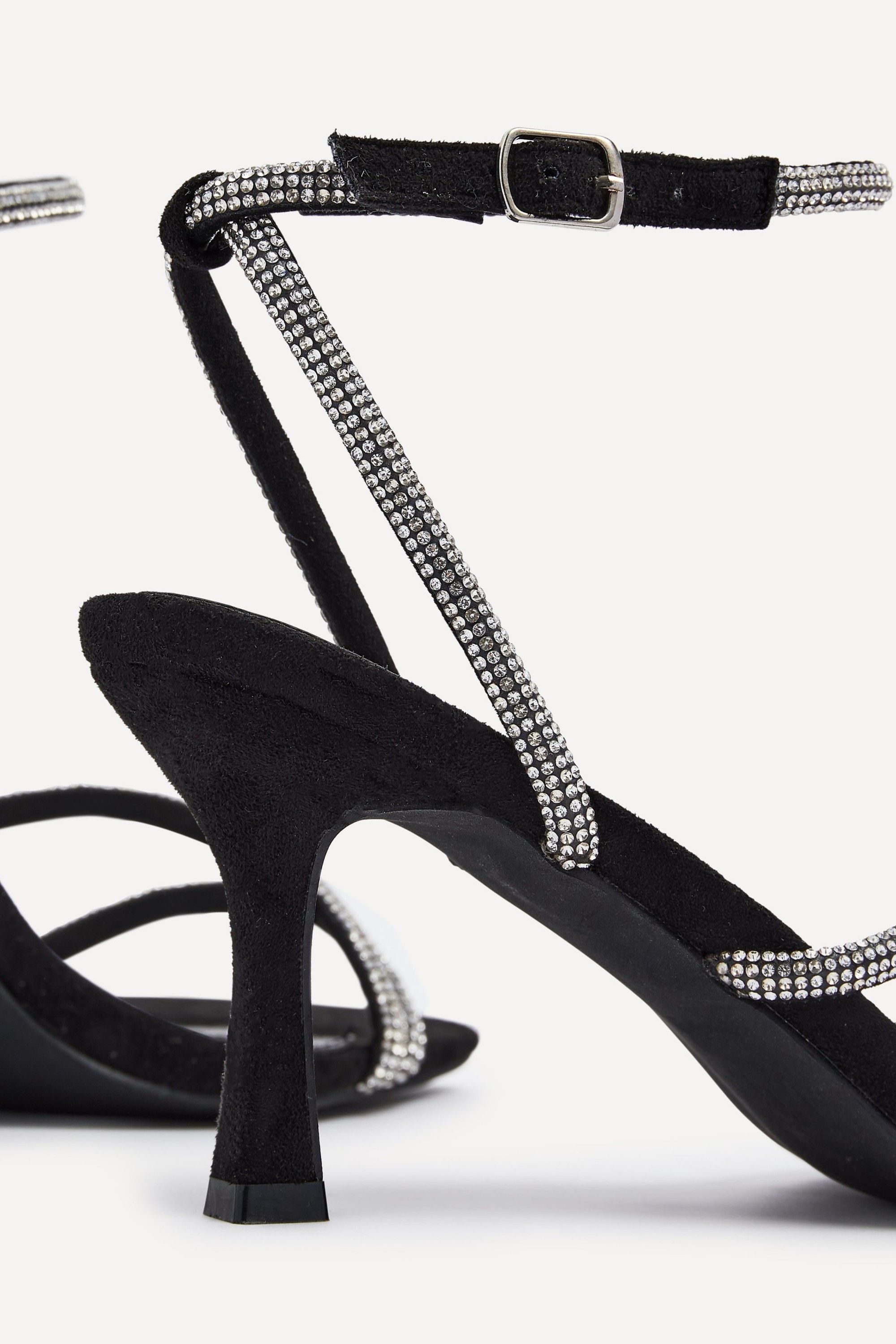 Linzi Mayfair Black Suede Diamante Heeled Sandal image 4